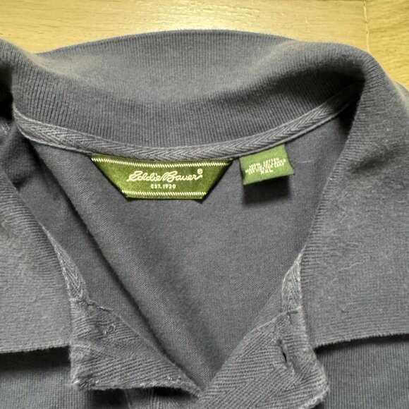 EDDIE BAUER Men's Long Sleeve Collared Slate Blue Polo Shirt SZ XXL - Picture 3 of 6